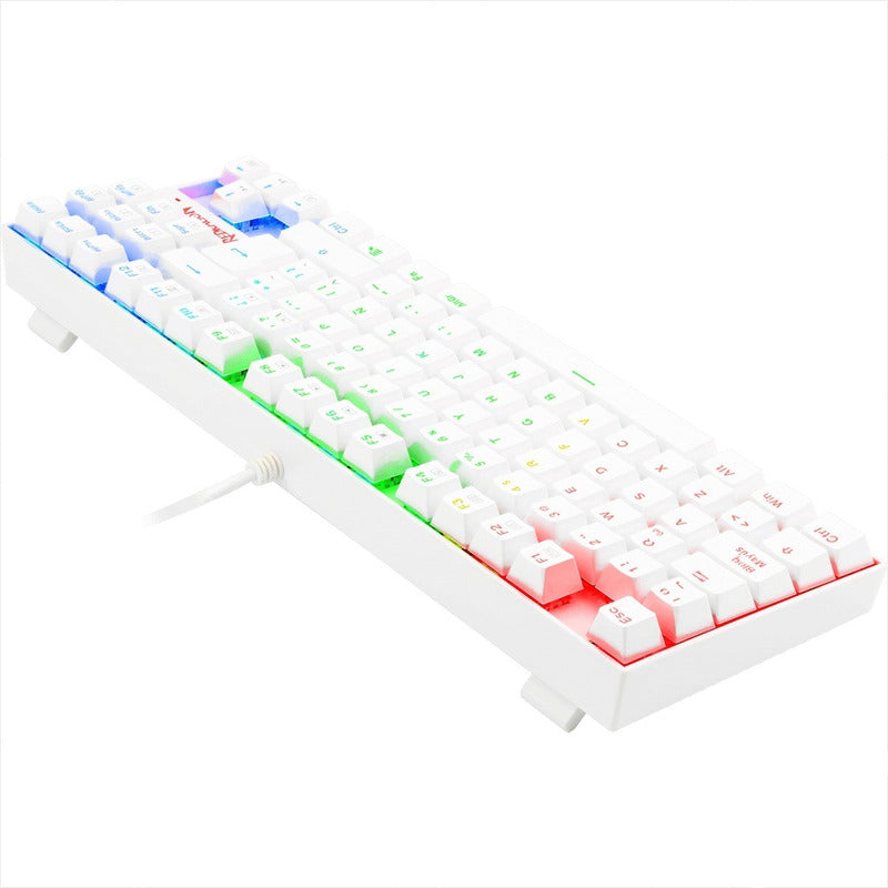 Teclado Mecánico Redragon K552rgb Kumara Blanco, Switch Rojo Español Latinoamérica