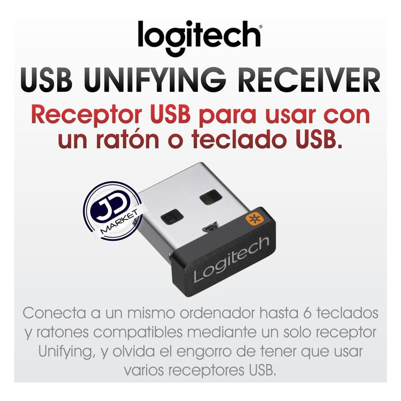 Receptor USB Logitech Unifying Conecta hasta 6 Teclados y Mouse Compatibles
