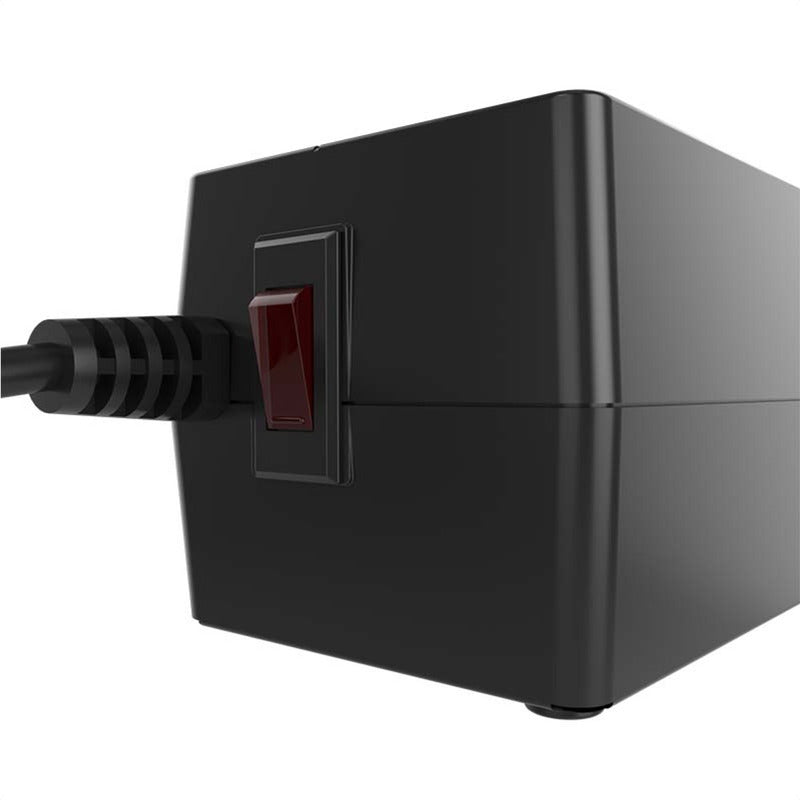 Regulador Voltaje Automático Forza 1000va/500w Con 4 Tomas Negro