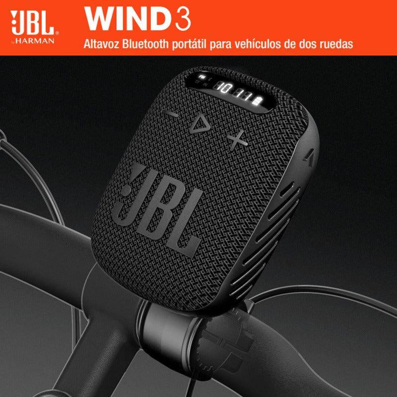 Altavoz Portátil Bluetooth JBL Wind 3 para Bicicleta/Motocicleta a Prueba de Agua y Polvo IP67