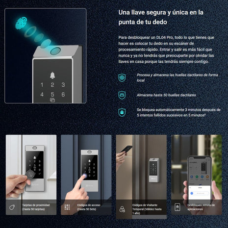 Cerradura Digital Inteligente Con Huella Wifi Ezviz Dl04 Pro
