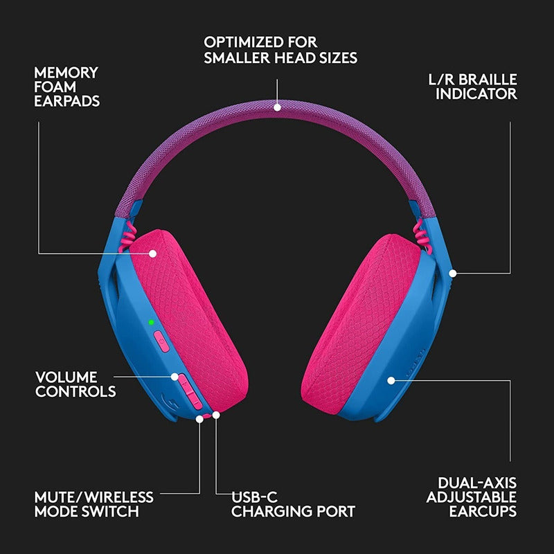 Diadema Gamer Inalámbrica + Bt, Logitech G435, Pc Ps5 - Azul