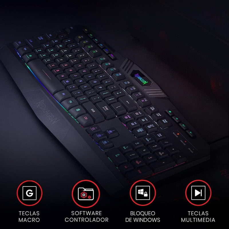 Combo Gamer Redragon Teclado K503a Rgb Esp + Mouse M601 Rgb