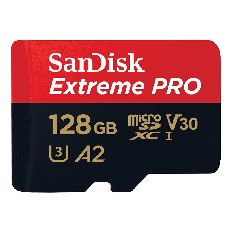 Tarjeta Micro SDXC 128GB SanDisk Extreme Pro, U3 4K, 200mb/s