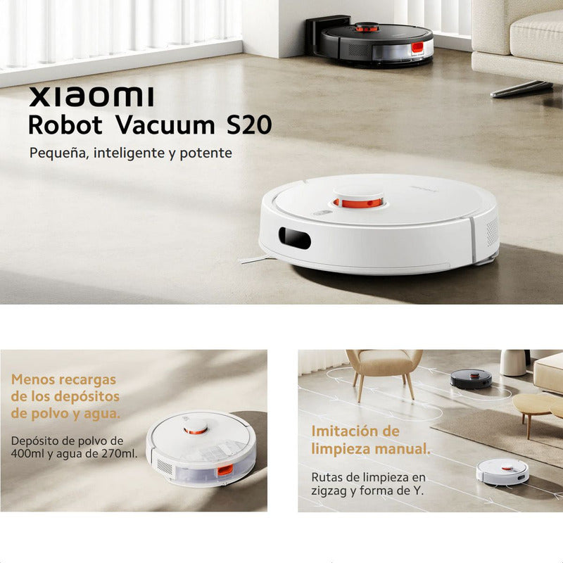 Xiaomi Aspiradora Robot Vacuum S20, 5000pa, Navegación Laser, Color Blanco