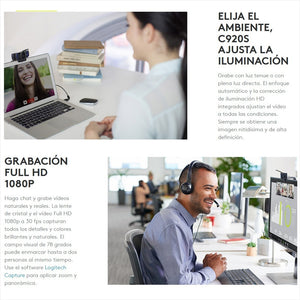Cámara Web Logitech C920s Pro Webcam Videochat Full Hd 1080p Negro