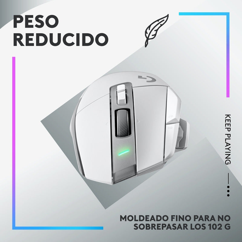 Mouse Gamer Inalámbrico Logitech G502 X Lightspeed Hero, Wht