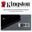 Memoria Micro SD Kingston 256GB Canvas Select Plus A1 C10 U3 V30 100MB/s con Adaptador SD - Original