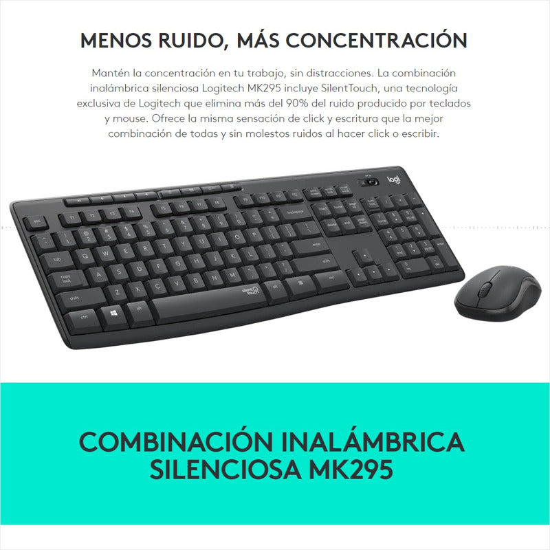 Combo Inalámbrico Logitech Mk295 + Alfombrilla Xl (80x30cm)