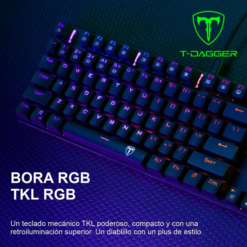Teclado Gamer Mecánico Tkl T-dagger T-tgk315 Bora Rgb Negro Español