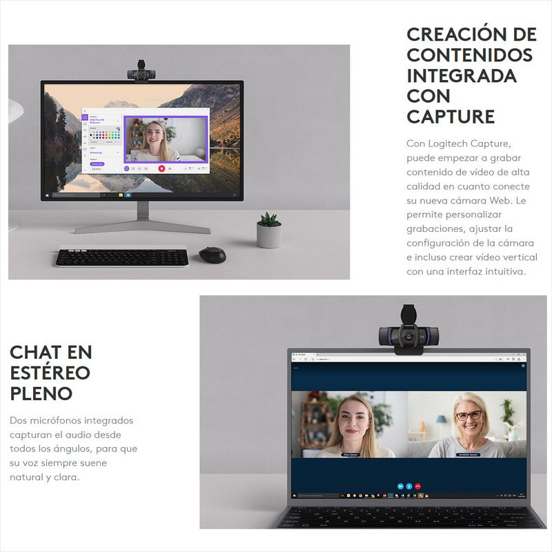 Cámara Web Logitech C920s Pro Webcam Videochat Full Hd 1080p Negro