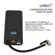 Unitec Compresor De Aire Portable Inflado Rápido 120w Negro 50 Hz/60 Hz Monofásica