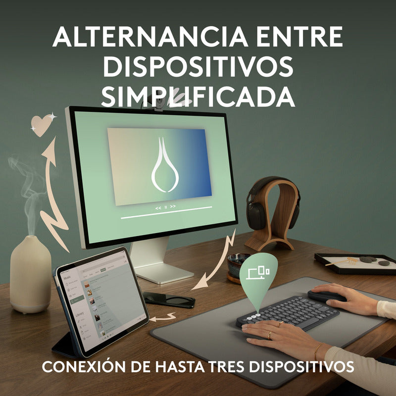 Combo Logitech Bluetooth: Teclado K380s + Mouse M350s, Negro