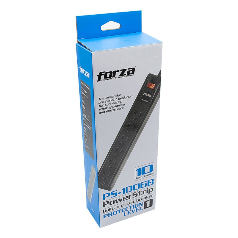 Multitoma Forza Ps-1006b, Extensión 3 Metros, 6 Tomas, 1680w