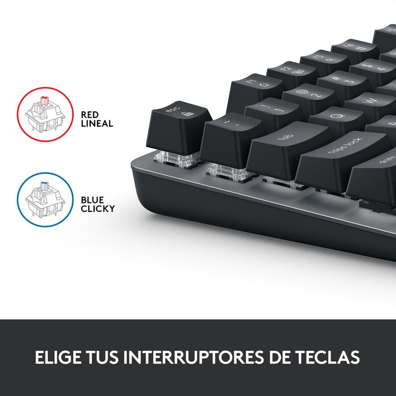 Teclado Mecánico Logitech K835 TKL con Diseño Compacto en Aluminio, Inglés