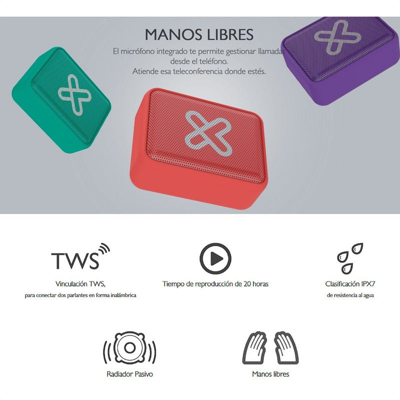 Parlante Bt Portátil Impermeable Klip Xtreme Kbs-025bg Nitro