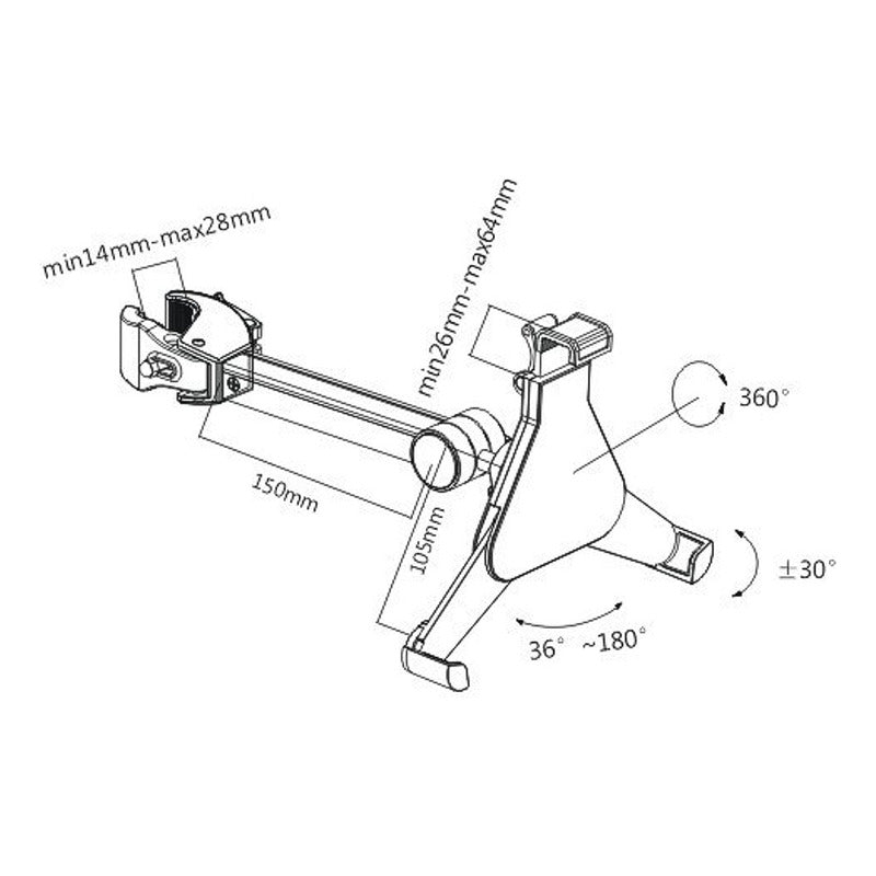 Soporte Tablet/iPad De 8.9''~10.4'' Para Pedestal Micrófono