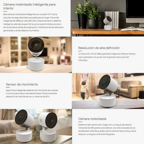 Cámara Inteligente Wifi Robótica 1080p Audio, Nexxt Nhc-p710 Blanco