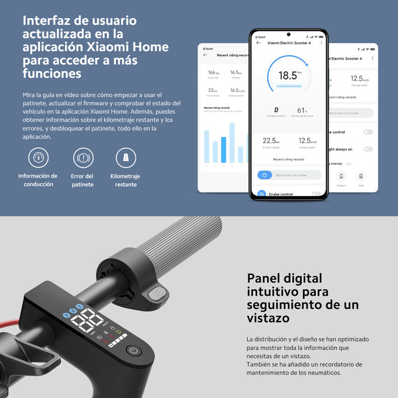 Monopatín Eléctrico Xiaomi Electric Scooter 4, 25 Km/h Negro