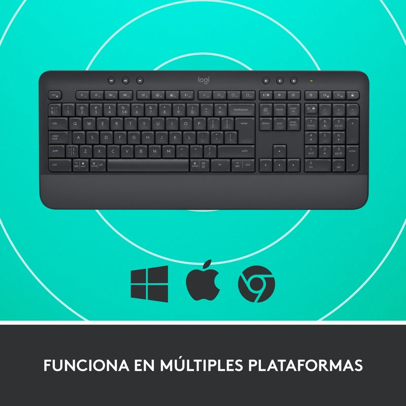 Combo Logitech Signature: Teclado K650 + Mouse M650, Grafito