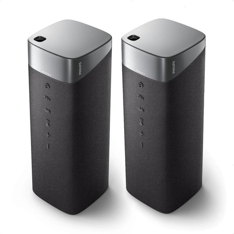Kit Estéreo 2 Parlante Inalámbrico Philips Tas7505, 60w Ipx7 Negro