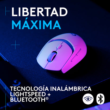 Mouse Gamer Inalámbrico Logitech G309 LIGHTSPEED Bluetooth Sensor HERO 25K Switches LIGHTFORCE - Blanco