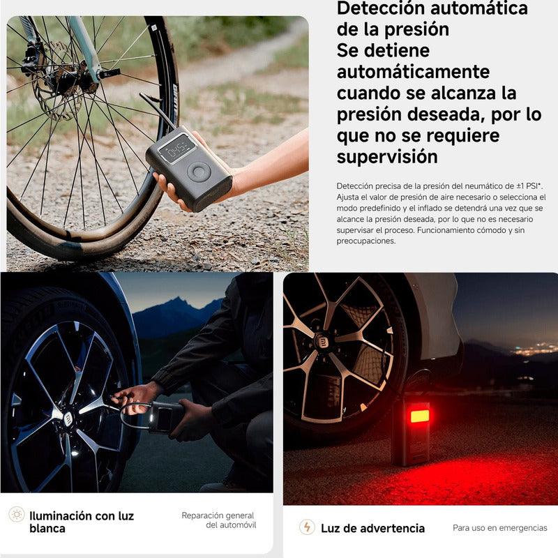 Inflador Xiaomi Portable Electric Air Compresor 2 Pro 150 PSI USB-C Luz SOS Carga Rápida Scooter Auto Moto