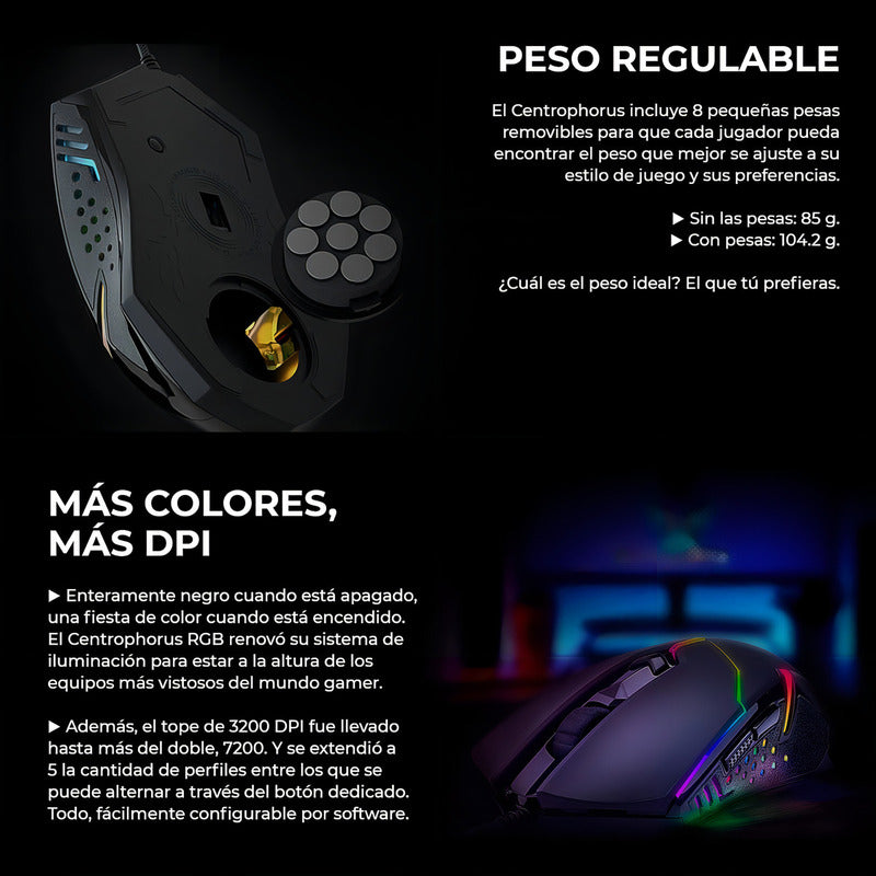 Mouse Gamer De Juego Redragon Centrophorus2 M601-rgb Black