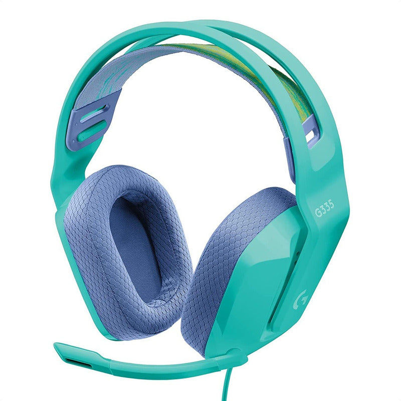 Diadema Gamer Alámbrica Logitech G335 Micrófono Flip to Mute Plug 3.5mm PC PS5 Xbox Switch - Menta