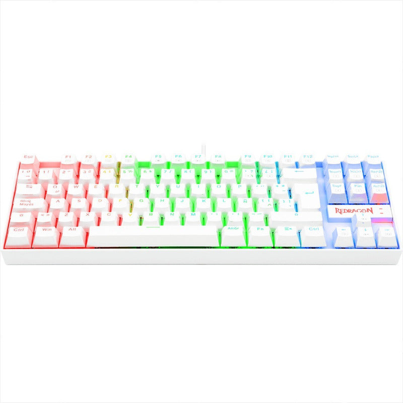 Teclado Mecánico Redragon K552rgb Kumara Blanco, Switch Rojo Español Latinoamérica