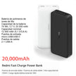 Xiaomi Redmi Power Bank 20000mah Carga Rápida 18w / Original Negro