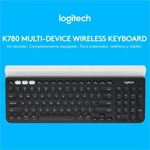 Teclado Multi-dispositivo Logitech K780, Bluetooth + 2.4ghz