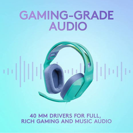Diadema Gamer Alámbrica Logitech G335 Micrófono Flip to Mute Plug 3.5mm PC PS5 Xbox Switch - Menta
