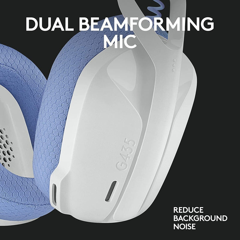 Diadema Gamer Inalámbrica + Bt, Logitech G435, Pc Ps5 - Blan