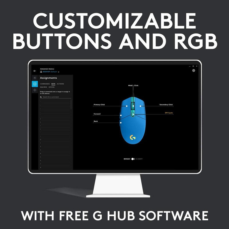 Mouse Gamer Logitech G203 Lightsync Rgb / 8000dpi - Azul