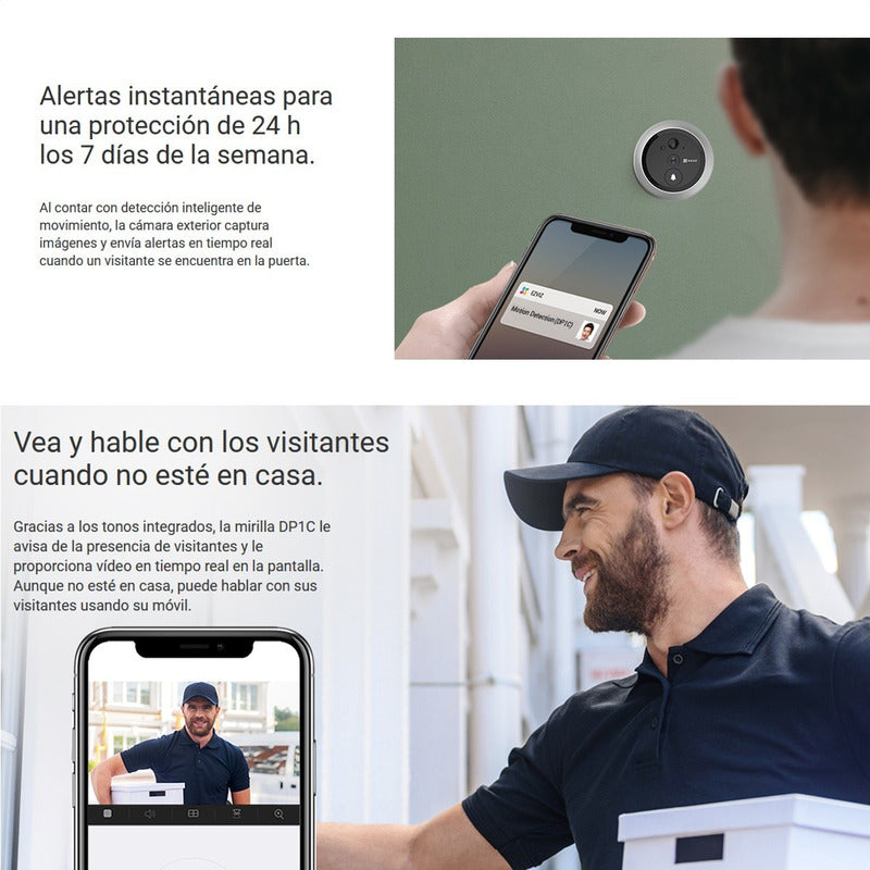 Videoportero Cámara Wifi Inteligente Alarma Audio Ezviz Dp1c