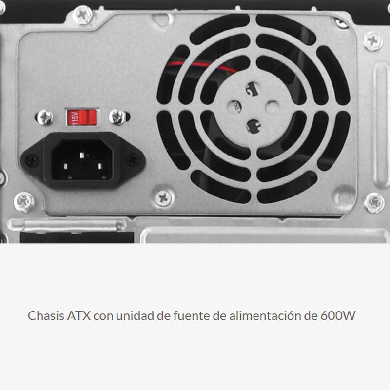 Gabinete Pc Chasis Atx + Fuente De Poder 600w, Xtech Xtq-200 Negro
