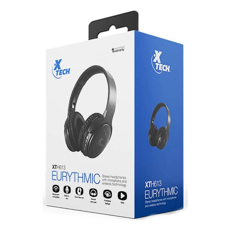 Audífonos Bluetooth 5.0 Xtech Xth-613, Micrófono / Micro Sd Negro