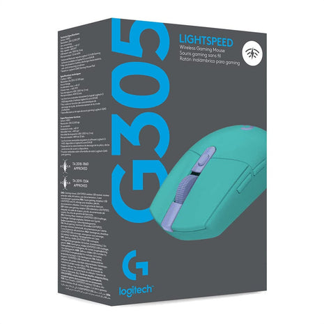 Mouse Gamer Inalámbrico Logitech G305 LIGHTSPEED Sensor HERO 12000 DPI 6 Botones Programables - Menta