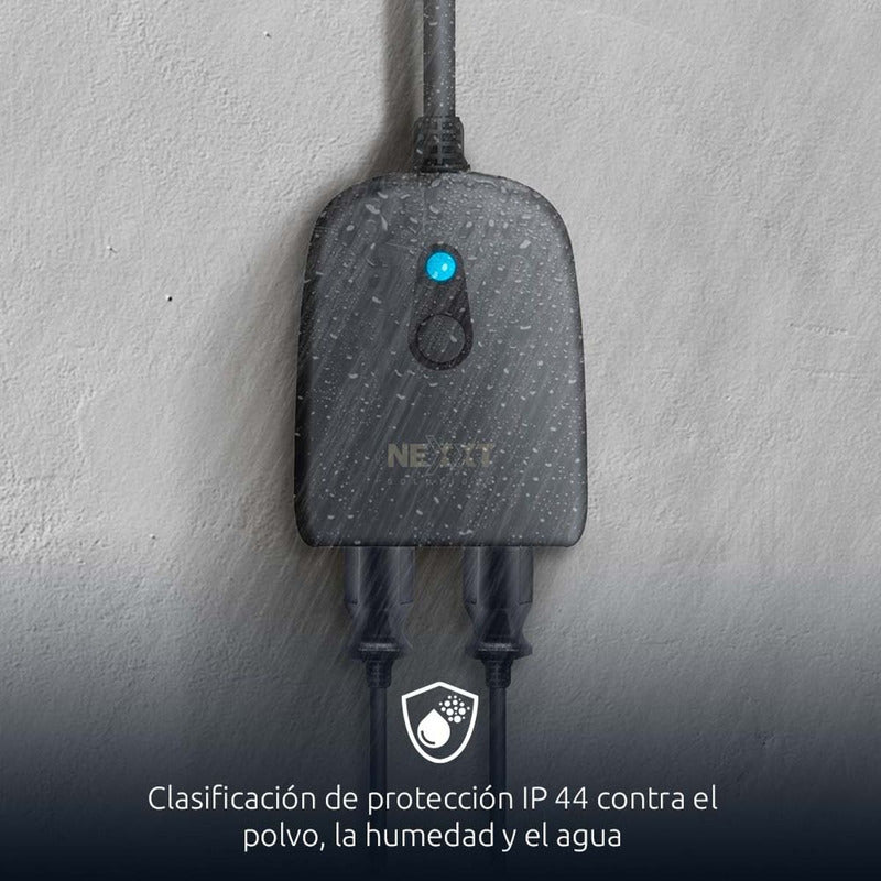Toma Inteligente Dual Con Wifi Para Exterior Nexxt Nhp-o610