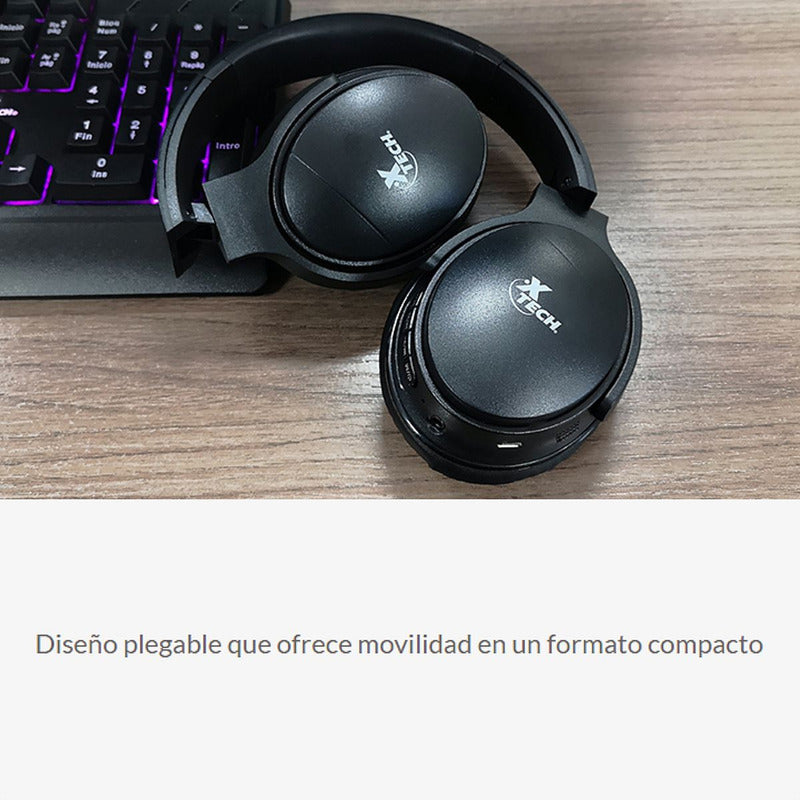 Audífonos Bluetooth 5.0 Xtech Xth-613, Micrófono / Micro Sd Negro