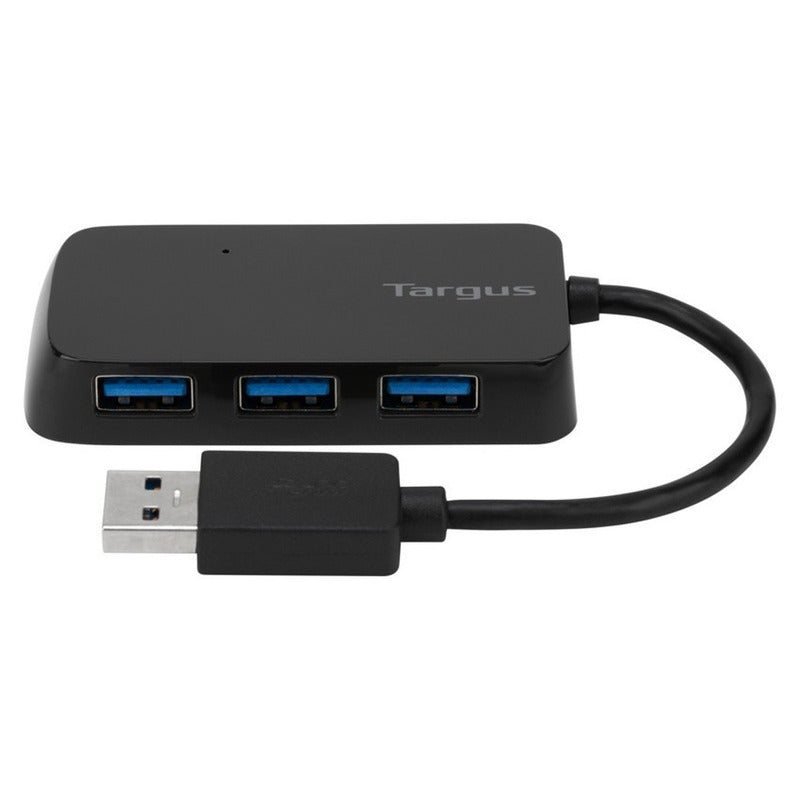 Hub USB 3.0 de 4 Puertos Targus ACH124US con Diseño Compacto y Protección Sobrecorriente - Negro