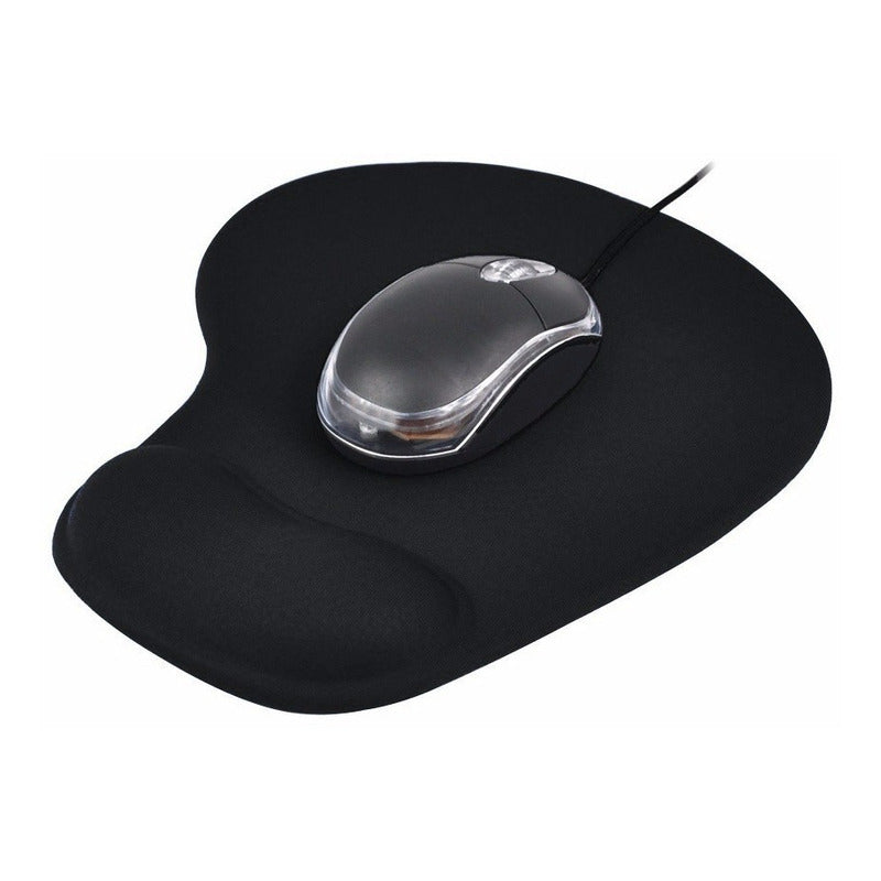 Pad Mouse Ergonómico Con Apoyo En Gel Para La Muñeca - Negro
