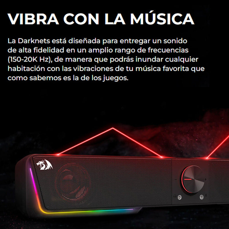 Barra de Sonido Gamer Redragon GS570 Darknets RGB, Bluetooth y 3.5mm