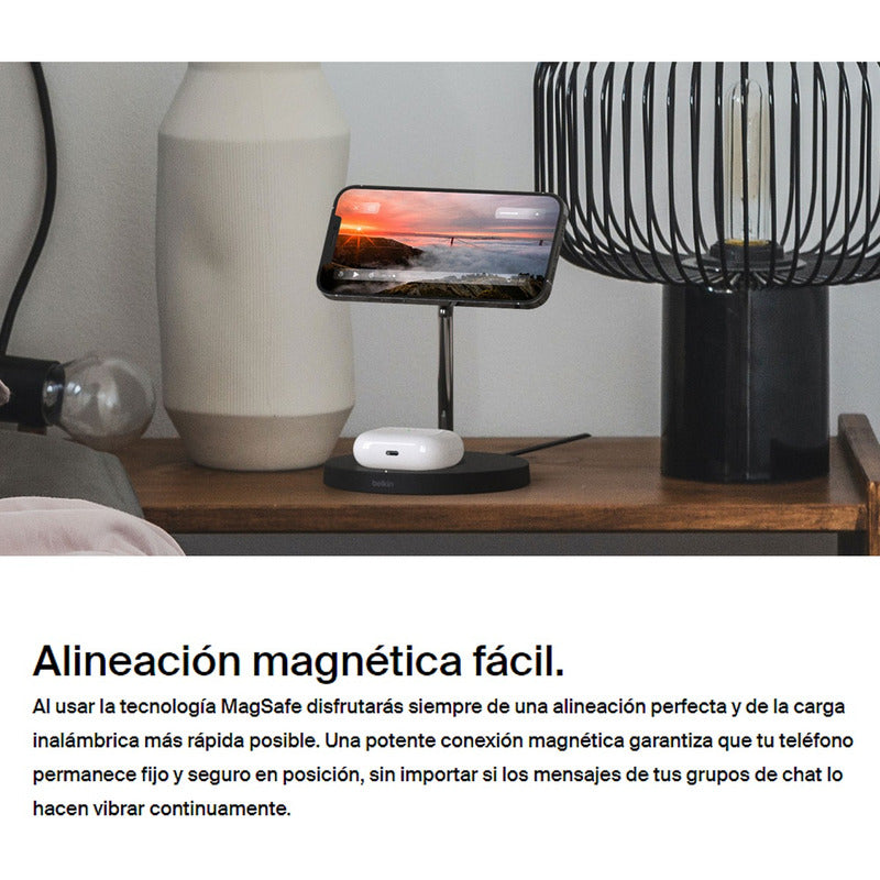 Cargador Inalámbrico 2en1 Magsafe 15w Belkin Boostcharge Pro