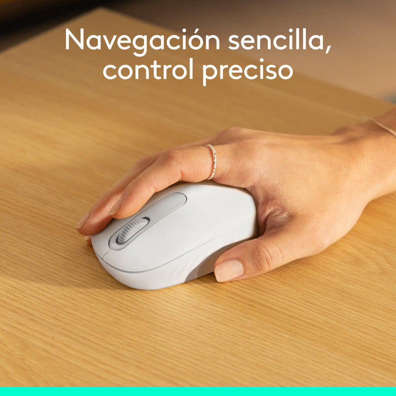 Mouse Inalámbrico Bluetooth Logitech M196 Diseño Ambidiestro Cómodo y Compacto - Blanco