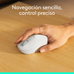 Mouse Inalámbrico Bluetooth Logitech M196 Diseño Ambidiestro Cómodo y Compacto - Blanco