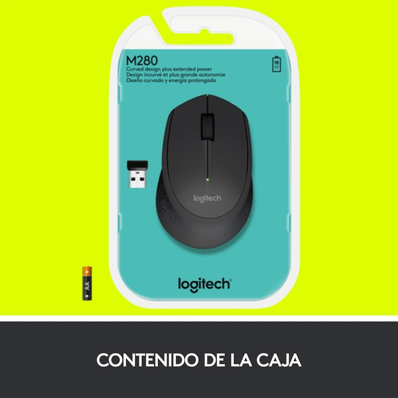 Mouse Inalámbrico Logitech M280 / Diseño Confortable - Negro