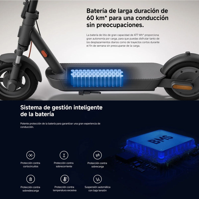 Xiaomi Electric Scooter 5, Monopatín Eléctrico Aut-60km 350w