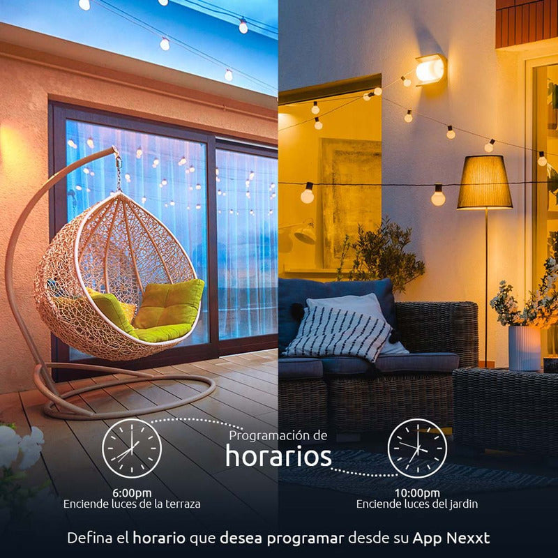 Toma Inteligente Dual Con Wifi Para Exterior Nexxt Nhp-o610